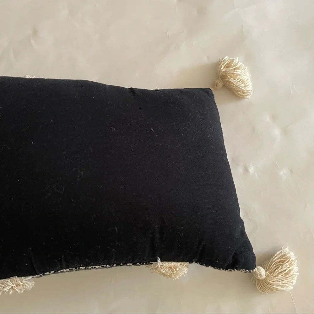 Stylish Black and Cream Geometric Pillow